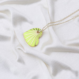 Colgante de esmalte amarillo en forma de corazón, joyería de plata de ley 925 turca hecha a mano, moda - Product Image 2