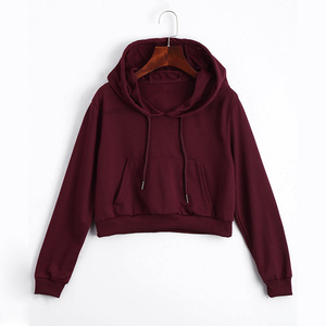 Pull à capuche 100% coton pour femmes haut court à manches longues avec coupe confortable couleur personnalisée nouveau Style Streetwear pour l'hiver - Product Image 6