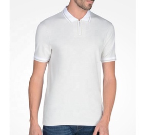 Camiseta Polo lisa de algodón en blanco con ajuste personalizado para mujer - Product Image 3