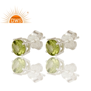 Nouvelle Forme Ronde 925 En argent fin Panier Ensemble Boucles D'oreilles Fournisseur De Bijoux Péridot Pierres Précieuses Boucles D'oreilles Bijoux Grossiste - Product Image 2