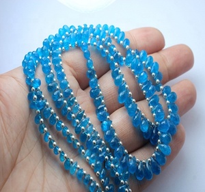 Cuentas de Apatita Neón Natural Facetadas en Forma de Gota de 16 Pulgadas, Calidad Superior AAA+ para la Fabricación de Joyas - Product Image 1