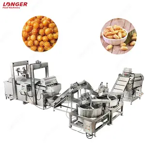 Fried Peanut Nuts Frying Making Machine Line Snacks Automatic Fried Nuts Processing Line