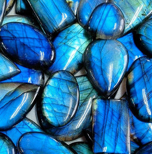 Pierre précieuse naturelle de labradorite bleue Dhorgems, cabochon en vrac pour la fabrication de bijoux avec effet de changement de couleur, forme et taille mélangées, cristal - Product Image 6