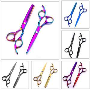 Kit de instrumentos de belleza para peluquería profesional, Set de tijeras de corte y adelgazamiento, de acero inoxidable, con certificado CE, por 2 uds. - Product Image 2