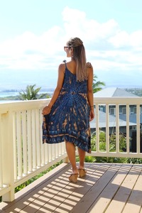 Robe de printemps et d'été pour femmes, vêtement imprimé à rayures, teinture cravate - Product Image 2