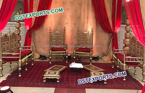 เก้าอี้ Mandap สำหรับงานแต่งงานดีไซน์ใหม่ล่าสุดเก้าอี้สลักลายสำหรับงานแต่งงานทำจากโลหะสำหรับงานแต่ง - Product Image 5