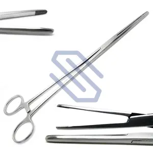 Pinzas quirúrgicas Kelly T/C, hemostato recto de 10 ", bloqueo, instrumentos de acero inoxidable para veterinaria