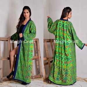 Chaqueta de lana de Georgette fina de moda bohemia de talla grande primavera ecológica transpirable Phulkari bordado ropa de playa bata al por mayor - Product Image 4