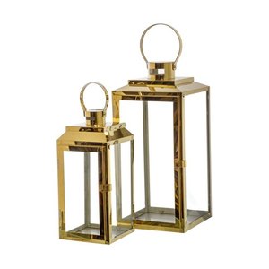 Lanterne en métal rétro faite à la main de haute qualité lampe extérieure intérieure bougie classique en verre - Product Image 2