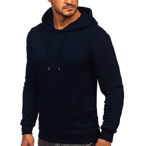Sudadera con capucha polar de invierno para hombre de talla grande hecha a medida al por mayor, informal con estampado de logotipo teñido liso y tela Interior en relieve - Product Image 2