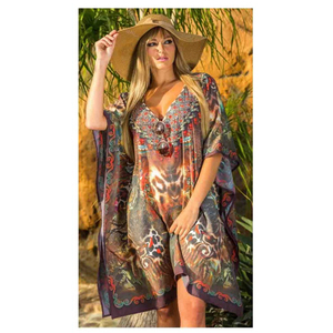 Wholesale Manufacturer of Standard Quality Chiffon Material Open <b>Kaftan</b> Beachwear Dress - Product Image 1