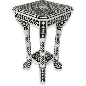 Table d'angle de designer gravée à la main Article de mobilier décoratif fait maison Table de chevet de finition en incrustation d'os personnalisée - Product Image 1
