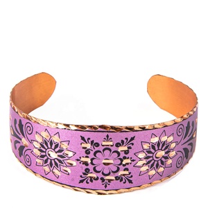 Pulsera de cobre turco, hecha a mano, Rosa - Product Image 1