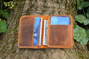 Cuir Bi pli Portefeuille Minimaliste, Hommes s Slim, Portefeuille De Cartes Verticales LWT-0035 - Product Image 4