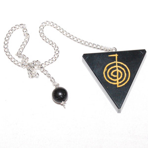 Commandez en ligne un pendule de Reiki avec pointe en agate noire |   Pendule de Reiki avec pointe en agate noire à vendre, pendule en cristal de guérison - Product Image 1