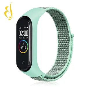 Nylon loop strap for xiaomi MI band 5 sport breathable replacement elastic wrist band