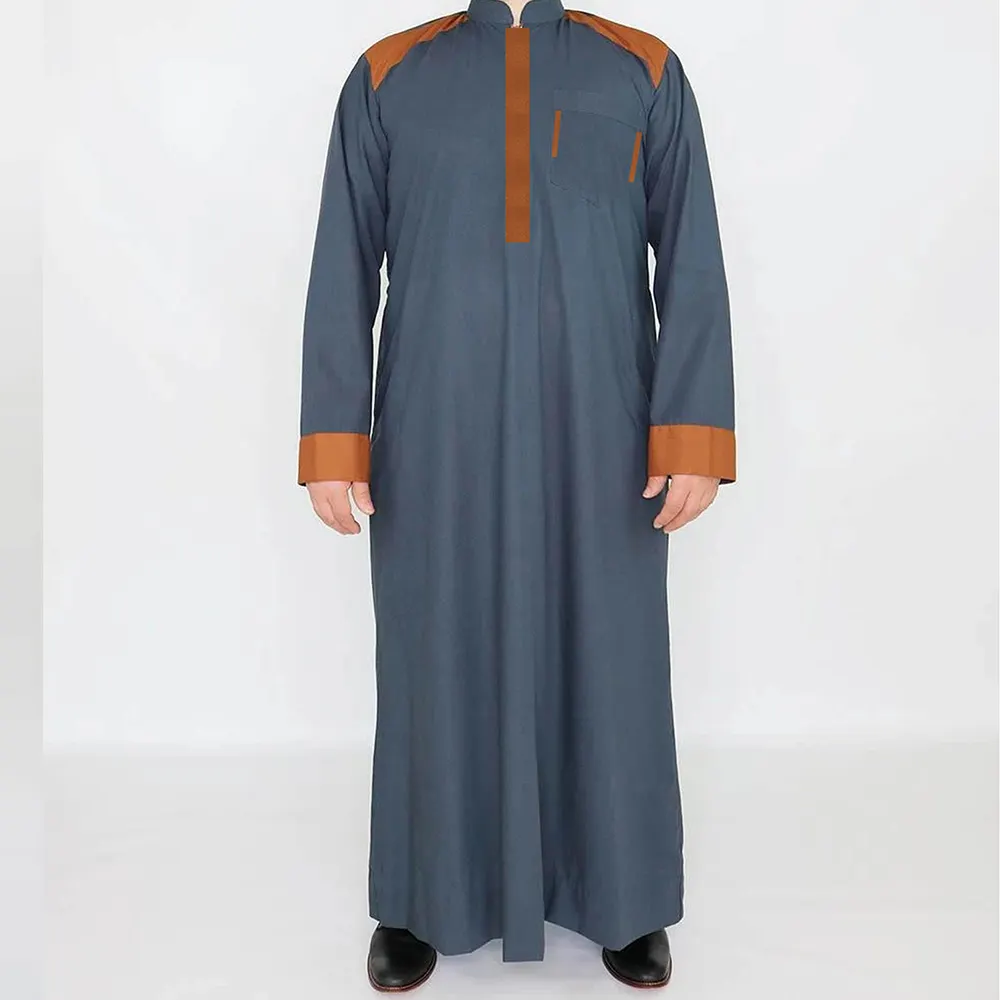 पुरुषों Thobe अल Daffah Thobes लंबी आस्तीन अरबी फैशन नई आगमन अरबी पुरुषों बागे मुस्लिम लंबी Thobe
