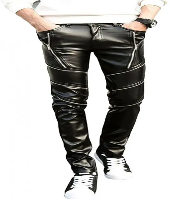 Mens Leather Pant _ 2020 Wholesale long leather slim fit pant for men
