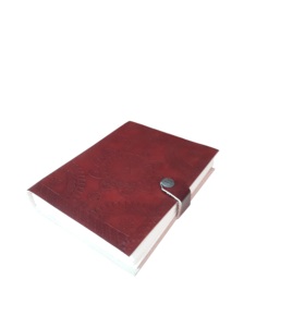 Venta al por mayor cuaderno de piel en relieve floral rojo sangre hecho a mano con cierre de botón adjunto - Product Image 2