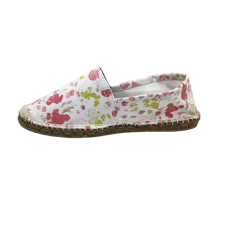 Breathable and Lightweight Elegant Design Printed Unisex Jute Midsole Espadrilles Flat Shoes for World Wide Purchase