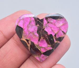 Arizona Turquoise <b>Heart</b> Cabochon Wholesale Turquoise <b>Heart</b> <b>Shape</b> Gemstone Tourmaline With Mohave Copper Turquoise Loose Gemstone - Product Image 1