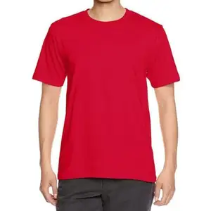 Camiseta de algodón rojo y poliéster, ropa estilo Softstyle, Color rojo cereza