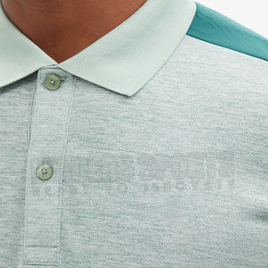 T-shirt pour homme à prix de gros, personnalisable avec logo, en coton/polyester, col en V, manches courtes, respirant - Product Image 6