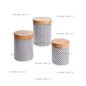 Juego de 2 cajas de forma redonda con tapa Caja de almacenamiento de alimentos de madera de diferentes tamaños para uso doméstico en hoteles y restaurantes - Product Image 4