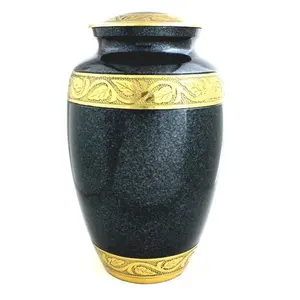 Golden and black cremation urn suppliers of engraved keepsake memorial ashes urn customized