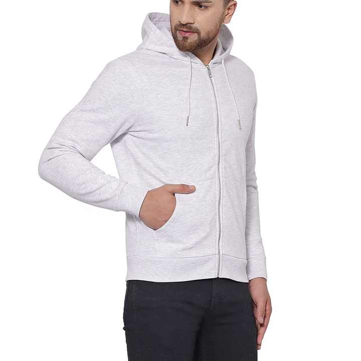 Oversized Men's Hoodie with Zipper Custom Embroidered Logo High Quality Cotton Fleece New Design Plus Size for Winter