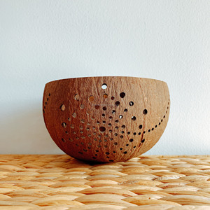 Bougeoir écologique naturel vide en coquille de noix de coco, support pour bougies, 1 pièce, nouveau design - Product Image 3