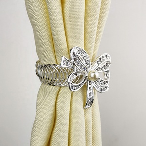 Crystals Jewelled Curtain Ring Clip Ribbon Bowknot Curtain Tieup Curtain <strong>Tieback</strong> - Product Image 3