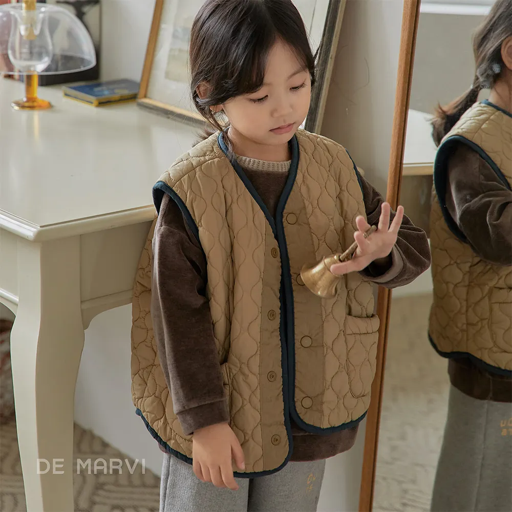 DE MARVI Kids Toddler Duo color quilted vest Reversible Vest Winter Boys Girls Winter Clothing Wholesale Korean Manufacturer MAD