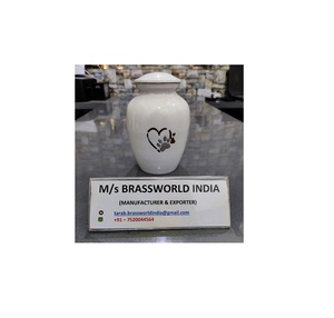 Urna de cremación de mascotas, corazón pintado a mano, pata de plata de aluminio, suministros funerarios, colores surtidos - Product Image 1