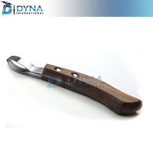 Cuchillo ortopédico para pezuña de 1 bucle con mango de madera, cuchillos para garras de caballo veterinario equino - Product Image 3