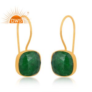 ต่างหูเงินแท้ 925 ประดับพลอยควอตซ์อะเวนเจอรีนสีเขียวธรรมชาติ ยอดขายดีที่สุด จากผู้ผลิตเครื่องประดับ - Product Image 2