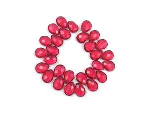 Gema granate roja para fabricación de joyas, cadena de cuentas de lujo con forma de corazón - Product Image 3