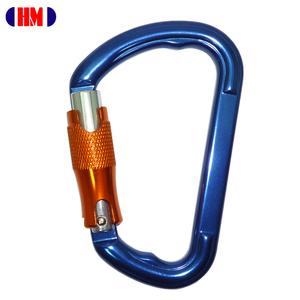 Twist Lock Hook Aluminum Outdoor Sport 25KN D Type Rock Climbing Carabiner - Product Image 1