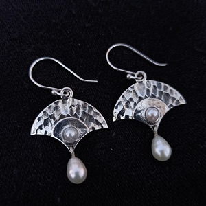 ต่างหูอัญมณีสีเงินสเตอริ925สไตล์โบฮีเมียนพร้อมมุกน้ำจืดสวมใส่ทุกวันครบรอบการหมั้นพิเศษมาใหม่ - Product Image 4