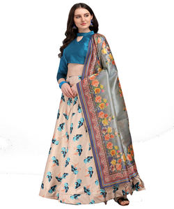 Ropa de chica India Georgette Impresión digital trabajo lehenga choli con encaje trabajo dupatta ropa de fiesta precio al por mayor ropa textil ApparelGarment - Product Image 3