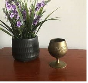 Elegant Brass <b>Wine</b> <b>Goblet</b> Handmade Engraved Chalice Vintage Metal Cup Antique Drinking Glass Decorative Barware Wedding Decor - Product Image 1