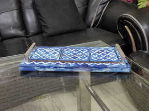 Bandeja plana ecológica con incrustaciones de hueso, juego de bandeja para quemador de incienso con incrustaciones de madreperla, posavasos incluido para incienso árabe Mubhkar - Product Image 5