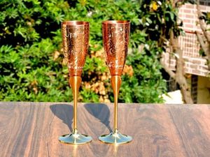 Rose Gold Color Smooth Finished Plain Copper <b>Wine</b> <b>Goblets</b> for Home Bar Hotel Restaurant Drinking Use - Product Image 3