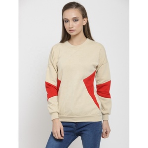 Automne femmes sweat à capuche court grande taille goutte épaule col côtelé impression personnalisée Logo col montant sweat à capuche sweat - Product Image 2