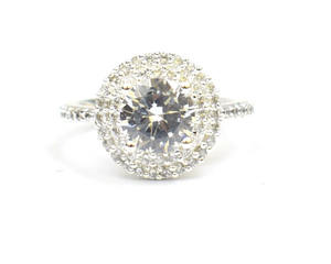 925เงินสเตอร์ลิงลูกบาศก์เพทายเครื่องประดับหินคริสตัลแหวนแต่งงานของขวัญชุบเงินของเธอขนาดลูกปัดมม. - Product Image 2