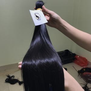 100% cutícula completa sin procesar 12A grado crudo Remy virgen vietnamita extensiones humanas Color negro Natural Super doble dibujado a granel - Product Image 3