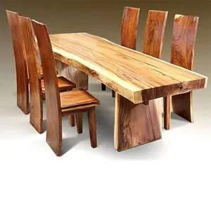 Conjunto de mesa de jantar de madeira suar