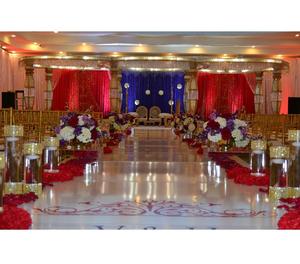 Décoration de Mandap de mariage en diamant doré, style traditionnel indien, or et cristal, Mandap traditionnel USA - Product Image 1