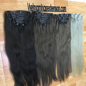 Extensiones de Cabello con Clip, Cabello Humano Vietnamita 100% Virgen Remy, Sin Tratamiento Químico, 100g - Product Image 1