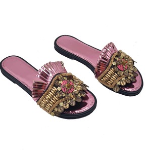 New Arrival Ethnic Bohemian Coin Beaded Platform <b>Sandals</b> Women Traditional Fashion Trend Anti-Slip Party Wear Home Slippers - Product Image 3